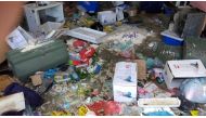 Debris and food are seen at the Manus Island detention centre after a police operation on Manus Island November 23, 2017. AAP/via REUTERS