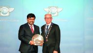 Qatar Motor and Motorcycling Federation (QMMF) President Abdulrahman Al Mannai during his meeting with FIM chief Vito Ippolito in Spain. The two met on the sidelines of 2017 FIM World Champions gala.