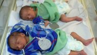 This picture taken on December 26, 2017 shows newborn babies at a maternity ward in the Malalai Maternity Hospital in Kabul. / AFP / Shah MARAI 