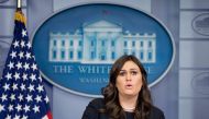 White House Press Secretary Sarah Sanders takes questions during the daily briefing at the White House in Washington, DC, on January 2, 2018.  AFP / Jim Watson