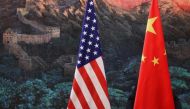 File photo of the flags of USA and China. Reuters