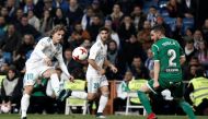 Real Madid in action against Tito (2) of Leganes during the Copa del Rey quarter final match between Real Madrid and Leganes at the Santiago Bernabeu Stadium in Madrid, Spain on January 25, 2018.  Burak Akbulut - Anadolu
