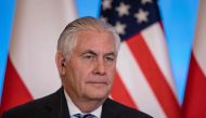 Secretary of State Rex Tillerson is pictured during a joint press conference with Polish Foreign Minister Jacek Czaputowicz (unseen) after their meeting in Warsaw on January 27, 2018. / AFP / Wojtek RADWANSKI