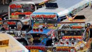A file photo of a row of jeepneys are seen plying a road in Quezon City, Metro Manila, Philippines January 20, 2018. REUTERS/Dondi Tawatao 