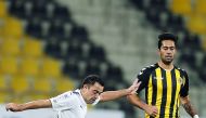 Al Sadd’s Xavi Hernandez shoots to score against Qatar SC during the QNB Stars League match yesterday. Picture by: Mohammed Faraj