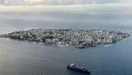 (FILES) This file photo taken on September 9, 2013 shows an aerial view of the island of Male, capital of the Maldives. AFP / Roberto SCHMIDT
