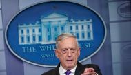 US Defense Secretary James Mattis speaks during the daily briefing in the Brady Briefing Room of the White House on February 7, 2018 in Washington, DC. / AFP / MANDEL NGAN