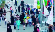 Children take part in fun activities during the National Sports Day (NSD) celebrations at Losail International Circuit on Tuesday. According to organisers, the event was great success with the total attendance exceeding 3,000 ladies and children. INSET: L