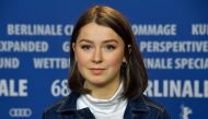 Actress Andrea Berntzen attends a press conference for the film 