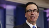 US Treasury Secretary Steven Mnuchin briefs on North Korea at the White House in Washington, February 23, 2018. Reuters/Jonathan Ernst