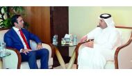 Minister of Economy and Commerce, H E Sheikh Ahmed bin Jassim Al Thani, yesterday met with   Pablo Campana Saenz, Minister of Foreign Trade and Investments of the Republic of Ecuador and his accompanying delegation.