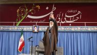Iran's Supreme Leader Ayatollah Ali Khamenei gestures during a meeting with religious poets in Tehran, Iran, March 8, 2018. Leader.ir