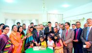 The Ambassador of Bangladesh, Ashud Ahmed, cutting a cake on the occasion of the 98th birth anniversary of the Father of the Nation, Bangabandhu Sheikh Mujibur Rahman, and National Children’s Day.