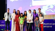 American chef, author and TV host Christine Ha at the QIFF 2018 Cooking Theatre with some members of the Vietnamese Embassy and community.