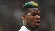 France's midfielder Paul Pogba during an international friendly football match between Russia and France at the Saint Petersburg Stadium in Saint Petersburg on March 27, 2018. / AFP / Kirill KUDRYAVTSEV