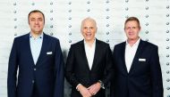 Ma’n Al Hamawi (left), Chief Operating Officer of Alfardan Automotive Operations, with BMW officials at the BMW ‘Excellence in Sales’ global awards ceremony in Munich.