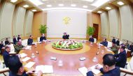 This picture taken on April 9, 2018 and released by North Korea's official Korean Central News Agency (KCNA) on April 10 shows North Korean leader Kim Jong Un (rear C) attending the Political Bureau of the Central Committee of the Workers' Party of Korea 