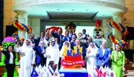 Nabil R Barakat, General Manager of KidzMondo Doha, with other officials at the Annual Partners Event at Mall of Qatar.