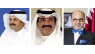 Sheikh Fahad bin Mohammad bin Jabor Al Thani (left), Chairman of the Board of Directors of Doha Bank; Sheikh Abdul Rehman bin Mohammad bin Jabor Al Thani (centre), Managing Director of Doha Bank, and  Dr R. Seetharaman, Chief Executive Officer of Doha Ban