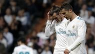 Cristiano Ronaldo (R) and Gareth Bale (L) of Real Madrid are seen during the La Liga soccer match between Real Madrid and Athletic Bilbao at Santiago Bernabeu Stadium in Madrid, Spain on April 18, 2018. Burak Akbulut - Anadolu
