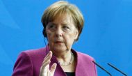 German Chancellor Angela Merkel gives statement to the media ahead of the talks with Albanian Prime Minister Edi Rama in Berlin, Germany, April 25, 2018. Reuters/Fabrizio Bensch