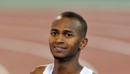 Qatar’s Mutaz Barshim celebrates after winning the men’s high jump event of the Doha Diamond League 2018 at the Qatar Sports Club Stadium yesterday. Picture by: Salim Matramkot/The Peninsula