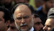 File photo of Pakistan's Interior Minister Ahsan Iqbal speaking to media outside the accountability court in Islamabad, Pakistan October 2, 2017. REUTERS/Faisal Mahmood/File Photo