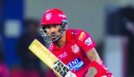 Kings XI Punjab cricketer Lokesh Rahul plays a shot during the 2018 Indian Premier League (IPL) Twenty20 cricket match between Kings XI Punjab and Mumbai Indians at the Holkar Cricket Stadium in Indore on May 4, 2018. AFP / Indranil Mukherjee
