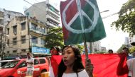Students take part in a rally demanding peace at the war-torn Kachin State in Yangon, Myanmar May 6, 2018. REUTERS/Ann Wang