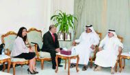 Mohamed bin Ahmed bin Towar Al Kuwari (second right), Qatar Chamber Vice-Chairman, received a visiting South African delegation led by Faizel Moosa (second left), Ambassador of South Africa to Qatar; and Seema Sardha (left), Director, Africa & Middle East