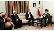 FILE PHOTO: A handout photo provided by the office of Iran supreme leader Ayatollah Ali Khamenei shows himand President Hassan Rouhani meeting with Turkish President Recep Tayyip Erdogan on October 4, 2017 (AFP) 