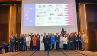 The dignitaries at the celebration oThe dignitaries at the celebration of Europe Day.f Europe Day.