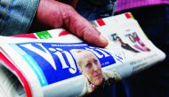 The front-page of daily newspaper 