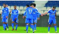Al Kharaitiyat player react after a QNB Stars League match in this file photo.