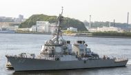 This US Navy photo shows the The Arleigh Burke-class guided-missile destroyer USS Milius (DDG 69) as it arrives at US Fleet Activities (FLEACT) Yokosuka, to become part of the Forward Deployed Naval Forces (FDNF) on May 22, 2018 in Japan. AFP PHOTO /US NA