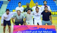 Aspire Logistics team, winners of the Aspire Zone Foundation’s (AZF) Ramadan Sports Festival (RSF) 2018 futsal competition, pose for a picture.