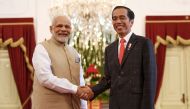 This handout photograph taken and released by India's Press Information Bureau (PIB) on May 30, 2018, shows Indian Prime Minister Narendra Modi (L) meeting with the Indonesian President Joko Widodo in Jakarta. AFP PHOTO / PIB