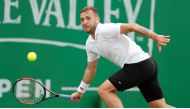 Great Britain's Daniel Evans in action during his final match against Alex De Minaur of Australia, June 17, 2018. Action Images via Reuters/Peter Cziborra