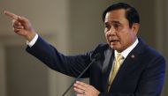 File photo of Thailand's Prime Minister Prayuth Chan-ocha addresses the nation and summarises the junta government's annual report in Bangkok, Thailand, on December 23, 2015. Photo - Reuters
