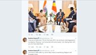 Screen shot of External Affairs Minister Sushma Swaraj twitter account. 