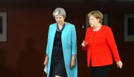 German Chancellor Angela Merkel meets with British Prime Minister Theresa May for talks on July 5, 2018 in Berlin as leaders of the EU agreed to step up preparations for the possibility that Brexit talks would collapse. AFP / Omer Messinger