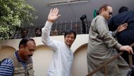Imran Khan, chairman of the Pakistan Tehreek-e-Insaf (PTI), waves to supporters as he arrives to meet Zafar Ali Shah of Pakistan Muslim League-Nawaz (PML-N), who recently joined PTI party, in Islamabad, Pakistan July 5, 2018. (REUTERS/Faisal Mahmood)