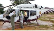 Rescue personnel prepares the transport for the evacuation of the boys and their soccer coach trapped in a flooded cave, in the northern province of Chiang Rai, Thailand, July 10, 2018, in this photo obtained from social media. Facebook/Police Thailand Ne