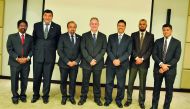 IIA officials with Chris Guest (centre), Head of the Tax and Financial Controls Division, Qatargas and  Girish Jain (third right), Senior Financial Controls Analyst, Qatargas, on the sidelines of the seminar on financial controls.