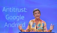European Union Competition Commissioner Margrethe Vestager gives a joint press at the EU headquarters in Brussels on July 18, 2018. (AFP / JOHN THYS)