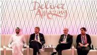 SC Secretary General Hassan Al Thawadi (left) and other officials during the discussion.