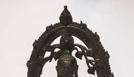 An undated handout picture released by the British Metropolitan Police Service (MPS) in London on August 15, 2018, shows a 12th century Buddha statue stolen from India 57 years ago that is to be returned to the Indian High Commissioner in London. AFP PHOT
