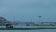 Kochi's International airport apron is seen flooded following monsoon rains in the Indian state of Kerala on August 15, 2018. (AFP)