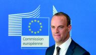 Britain's Secretary of State for exiting the European Union -Brexit Minister- Dominic Raab gives a press conference after a meeting with EU Chief Brexit Negotiator at the European Commission in Brussels on August 21, 2018. AFP / John Thys 