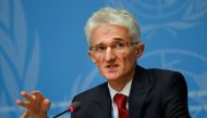 U.N. humanitarian coordinator Mark Lowcock attends a news conference at the United Nations in Geneva, Switzerland, September 10, 2018. REUTERS/Denis Balibouse